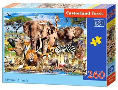 Productafbeelding van CASTORLAND Puzzel 260 stukjes - Dieren van de Savanne