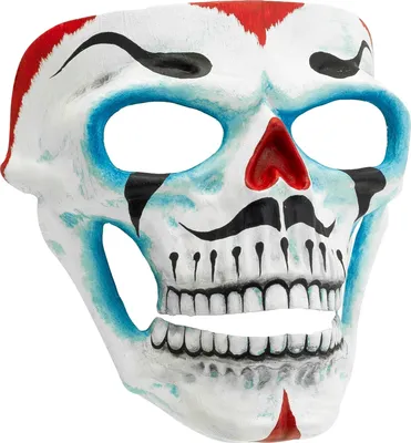 Image de Halloween Tête de mort Masque de clown "Dia de los Muertos" | Blanc Bleu