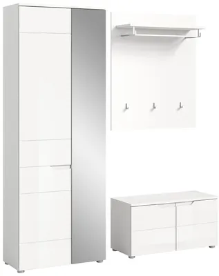 Image de Solero ensemble d'armoires de rangement S2 blanc brillant, blanc.