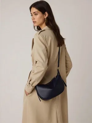 Damen PU Leder Schultertasche im Halbmondstil, wasserabweisend und verstellbarer Schulterriemen für den täglichen Gebrauch