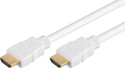 Productafbeelding van Goobay High Speed HDMI-kabel met Ethernet, verguld, wit, 0,5 meter (losse verpakking)