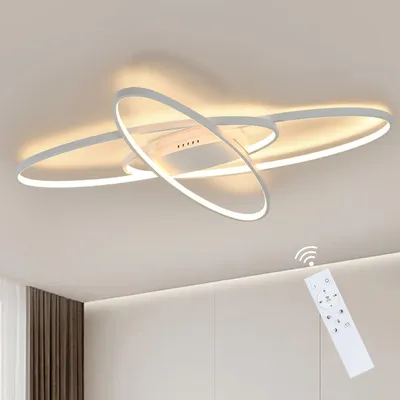 Obrázek produktu pro ZMH LED stropní světlo bílé stmívatelné s dálkovým ovládáním vnitřní dekorativní stropní světlo 75W pro obývací pokoj ložnici kuchyň kancelář