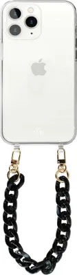 Produktbild von Marble Black Transparant Cord Hülle - Short Cord  - Kompatibel mit iPhone 11 Pro Max