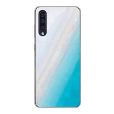 Produktbild von MuchoWow® Handyhülle Schutzhülle Hülle für Samsung Galaxy A30s Strand - Meer - Blau Silikon Softcase Handy Hülle - Karteninhaber