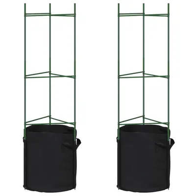 Zdjęcie produktu dla vidaXL Klatka na pomidory z workiem do sadzenia 2 szt. 116 cm stal i PP