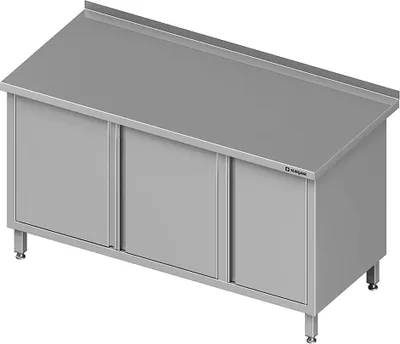 Produktbild von Arbeitsschrank mit Flügeltüren, 1900x600x850 mm, mit Flügeltürschrank rechts, mit Aufkantung, verschweißt
