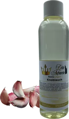 Produktbild von Dufte Momente | Saunaduft Konzentrat Knoblauch 250ml | naturreine und natürliche ätherische Öle | vegan und ohne Tierversuche