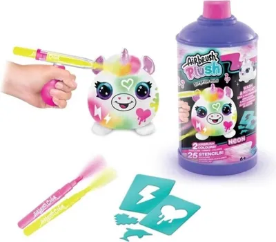 Obrázek produktu pro Canal Toys Airbrush Plush Neon Mini Mystery Kit, Sada pro omalovvn pro dti, Vcebarevn