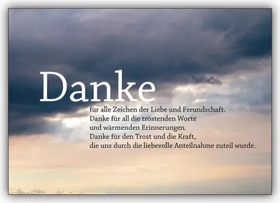 Produktbild von 4x Moderne Trauer Dankeskarte: Danke für alle Zeichen der Liebe und Freundschaft. –