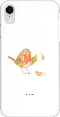 Produktbild von Mr. & Mrs. Panda Iphone XR Handyhülle Rotkehlchen Federn - Weiß - Geschenk, Motivation Sprüche, Premium Kunststoff, Spruch, Lustige, Handy Case, Mut, Vogel, fliegen