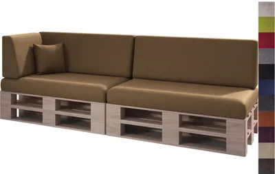 Produktbild von sunnypillow 8er Palettenkissen Set mit abnehmbarem Bezug Sitzkissen + Rückenkissen Palettenauflage Palettenpolster Indoor / Outdoor | Braun |