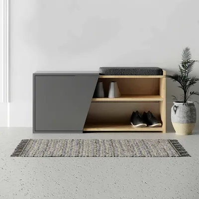 Immagine prodotto di Neneng - Scarpiera, 104x47x37h cm Marrone Quercia, 2 Ripiani