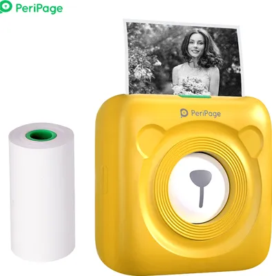 Produktbild von PeriPage Mini kapesní tiskárna štítků Tiskárna štítků Termální tiskárna papíru s připojením Bluetooth, žlutá barva