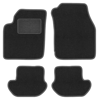 Produktbild von Velours-Fußmatten für Ford Ka MK1 1998-2006 (Schrägheck) – 4-tlg, Graphit, passgenau – Wielganizator LUX