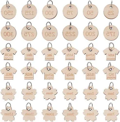 Immagine prodotto di Ganci piatti in legno da 23 mm - Ganci rimovibili a forma di fiore per appendere i vestiti - Ganci appendiabiti in legno - Set da 36 ganci con ganci piatti in legno