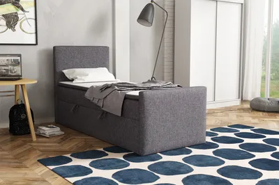 Produktbild von FEDVE Boxspringbett Schlafzimmerbett LAUTARO mit Bettkästen, Doppelbett mit Bonell-Matratze und Topper 100x200
