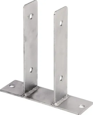 Produktbild von U-Pfostenträger zum Aufschrauben, 71x200 mm, Edelstahl