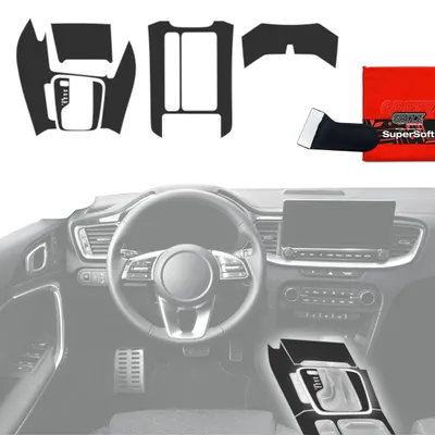 Produktbild von 5in1 Schutzfolien Grizz Protector für Mittelkonsole - Kia Ceed (2018-2025) Schwarz Matt Antifingerprint