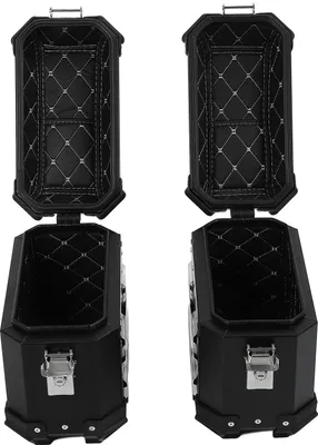 Produktbild von Motorrad-Seitenkoffer, Aluminiumlegierung, 18 l, Hartschale mit Stützgestell, Verriegelungsgriff, Satteltaschenbox für Helmgepäck, Schwarz