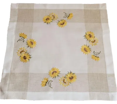 Produktbild von Tischwäsche mit Stickerei Sonnenblumen 35 x 35 cm