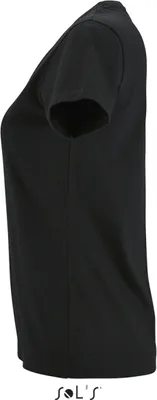 Produktbild von SOLs 02080 | Damen Round Neck Fitted T-Shirt Imperial - Farbe: Deep Black - Größe: M