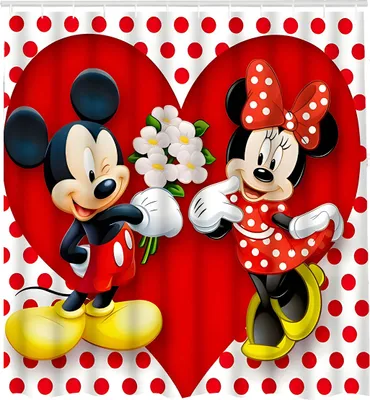 Produktbild von Design-Multifunktionsvorhang 180 x 180 cm – Mickey und Minnie/Punkte
