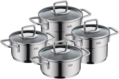 Productafbeelding van Silit 3201113988, Pannenset, Roestvrij staal, Roestvrij staal, Roestvrij staal, Glas, 250 °C