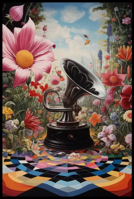 Obrázok produktu pre Plagát Gramophone in Flowers s rozmermi 61 x 91,5 cm