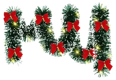 5 m Weihnachtsgirlande, grün, mit Timer und 24 Bögen
