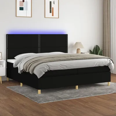 Produktbild von Maison Exclusive - Boxspringbett mit Matratze & LED Schwarz 200x200 cm Stoff
