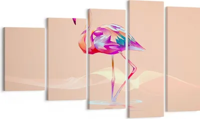 Produktbild von Bild auf Leinwand - Leinwandbild - Flamingo Vogel Wasser - 100x60cm - Wand Bild - Wanddeko - Leinwanddruck - Bilder - Kunstdruck - Wanddekoration - Leinwand bilder - Wandkunst - EG100x60-3839