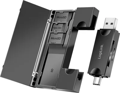 Immagine prodotto di LogiLink CR0049 Lettore di schede LogiLink USB 3.2 Gen1, con memoria per schede