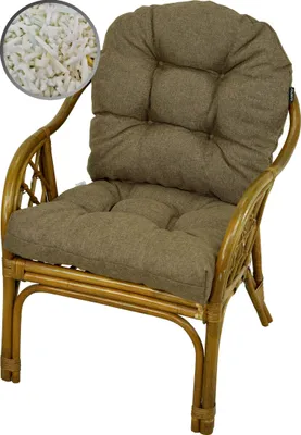 Immagine prodotto di AMPO Cuscino imbottito per sedia in rattan, sedia Bahamas, cuscino per sedia da giardino, sedia in vimini