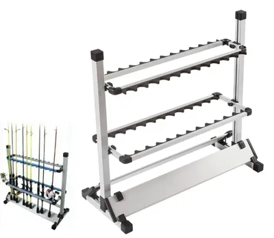Imagen del producto de Soporte para cañas de pescar, capacidad para 24 cañas, diseño independiente, otros