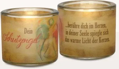 Produktbild von Weihnachtskerze Lichtblicke-Glaslicht mit Dein Schutzengel 57 x Ø 65 mm