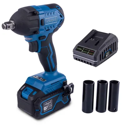 Produktbild von Scheppach Akku-Schlagschrauber BC-IW350-X | Brushless | Drehmomentstufen 180-350-370Nm | Aufnahme 1/2" | inkl. 4Ah Akku + 2,4A Ladegerät