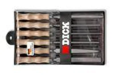 Obrázok produktu pre F. DICK Schlüsselfeilensatz 6-teilig 100 mm Feilen mit Holzgriff, Hieb 2