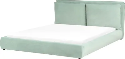 Produktbild von BELIANI Wasserbett Mintgrün Samt Gepolstert 180 x 200 cm Hohes Kopfteil Modern Doppelbett Schlafzimmer