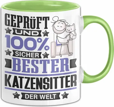 Produktbild von Katzensitter Geschenk Lustiger Spruch für Katzensitter Geschenkidee Bester Katzensitter Der Welt (Grün)