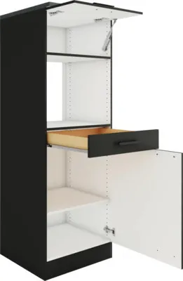 Produktbild von Optifit Umbauschrank für Mikrowelle Madrid420 BxTxH 60 x 60 x 174,4 cm anthrazit matt zerlegt Anschlag reversibel KUMA MHM606-9+