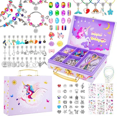 Produktbild von Schmuckset 4 bis 12 Jahre, Bastelset mit Perlen und Aufbewahrungsbox, für Kindergeburtstage