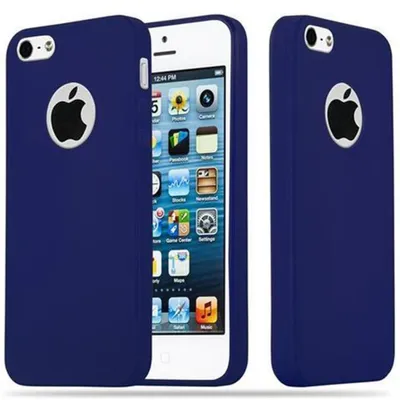 Produktbild von Cadorabo Hülle für Apple iPhone 5 / 5S / SE 2016 Schutzhülle in Blau Handyhülle TPU Silikon Etui Case Cover