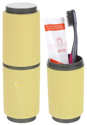 Produktbild von Reise-Etui für Zahnbürste & Zahnpasta - Gelb