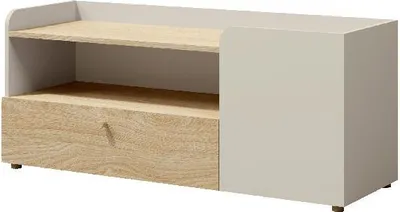 Produktbild von TV-Schrank 12 YUKI 120 cm mit Schubladen mit Türen RTV-Lowboard Sideboard offene Einlegeböden Beige/Grau/Braun/Eukalyptus