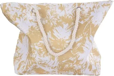 Obrázok produktu pre Plážová taška - listy - žltá - cca 38 x 14 x 37 cm