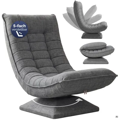 Produktbild von CASARIA Relaxsessel mit verstellbarer Rückenlehne Grau, KI-generiertes Bild