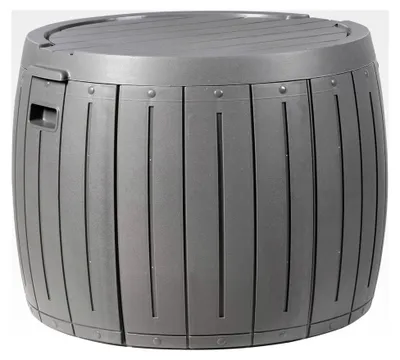 Produktbild von Runde Auflagenbox aus grauem Kunststoff ⌀ 56 cm