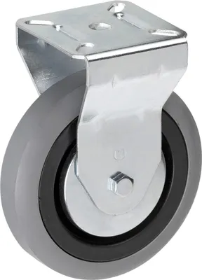 Imagen del producto de Rueda de goma, diámetro 100 mm, placa de 60 x 60 mm, superficie de rodadura suave