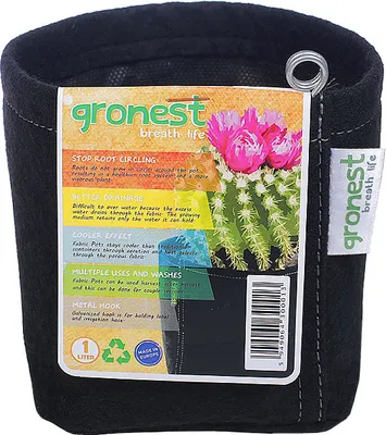Artikelbild 1 von 'Gronest Stofftopf, schwarz, 1 l' aus der Kategorie Pflanztaschen & Stofftöpfe