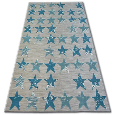 Imagen del producto de Alfombra LISBOA 27219/754 Estrellas Estrellitas turquesa azul 160x230 cm